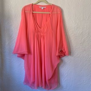Diane von Furstenberg Fleurette Hot Pink Caftan